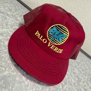 Cap America Trucker Hat Mens OSFA Maroon Excellent Palo Verde Made in USA Mesh